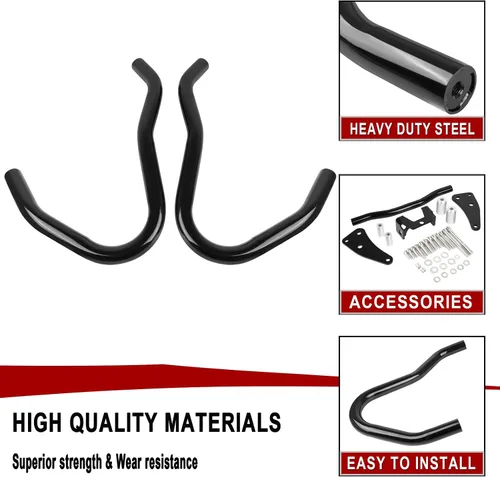 Vista 5 de Worldmotop Highway Crash Bar - Protector de motor compatible con BMW R18 R18B Classic R 18 2020 2021 2022 (negro)