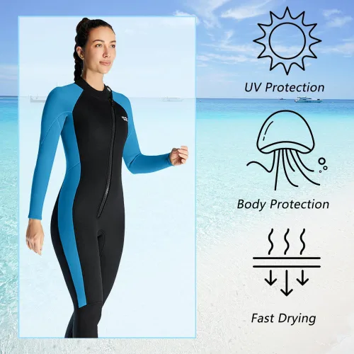 Vista 4 de Skyone Trajes de neopreno para hombres y mujeres, traje de neopreno de 0.118 pulgadas (0.118 in), traje húmedo de cuerpo completo en agua fría