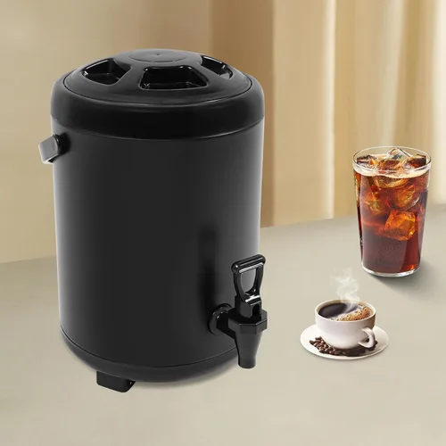 Vista 6 de Dispensador de bebidas con aislamiento de acero inoxidable, dispensador de bebidas calientes con grifo, dispensador térmico de bebidas frías