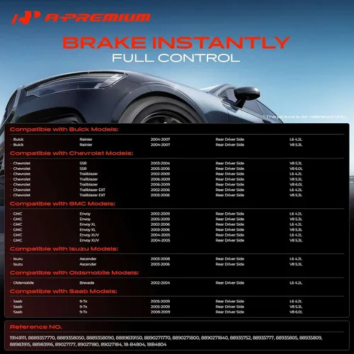 Vista 2 de A-Premium Conjunto de Pinza de Freno de Disco con Soporte Compatible con Modelos Buick, Chevy, GMC, Isuzu, Olds y Saab - Rainier, SSR, Trailblazer