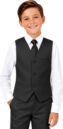 Vista 2 de Trajes para niños para portador de anillos de boda formal, traje de beige (4 piezas)