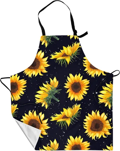 Vista 15 de Gkyygk Delantal para mujer con bolsillos, correa ajustable en el cuello y lazos en la cintura para cocinar, hornear, barbacoa, hombres y mujeres