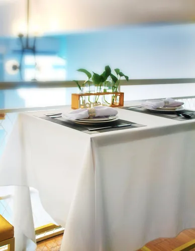 Vista 7 de GEFEII Servilletas de tela de poliéster sólido de 18 x 18 pulgadas para cocina, mantel rectangular cuadrado redondo para bodas, fiestas