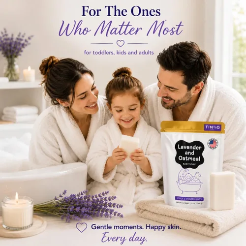 Vista 5 de Barra de jabón para bebés para piel sensible Jabón de baño natural para niños pequeños y adultos Aceite esencial de lavanda orgánica relajante