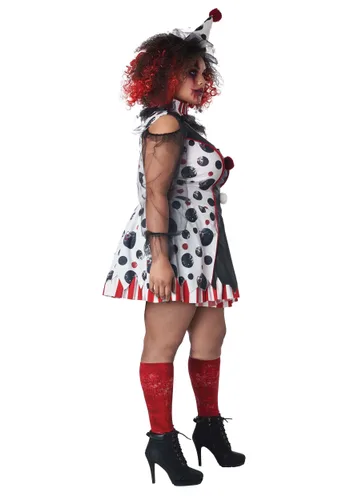 Vista 3 de Disfraz de payaso retorcido para mujer talla plus Multicolor
