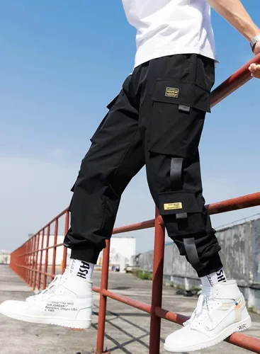 Vista 2 de Streetwear - Pantalones de hip hop pantalones tipo cargo pantalones deportivos casuales para hombres parejas mujeres unisex