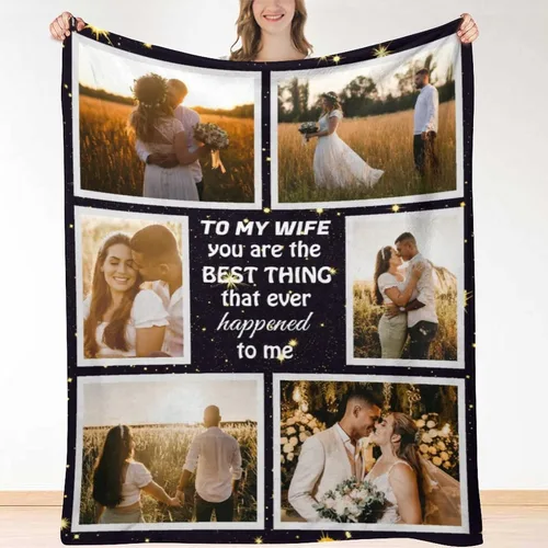 Vista 18 de HUGLAZY Manta personalizada con fotos y texto, manta de franela para parejas de adultos, regalo para cumpleaños, Día del Padre, Día de la Madre, Día