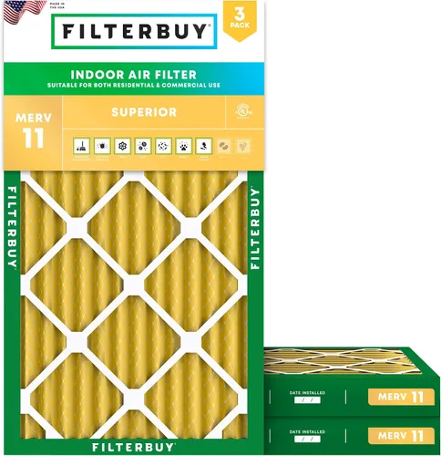 Vista 12 de Filterbuy Filtro de aire MERV 11 de 8 x 14 x 1 pulgadas para defensa de mascotas y alergias (paquete de 3), filtros electrostáticos plisados