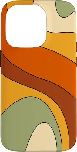 Vista 17 de Retro Liquid Swirl Rainbow 70s Aesthetic Boho Burnt Orange Case for iPhone 17