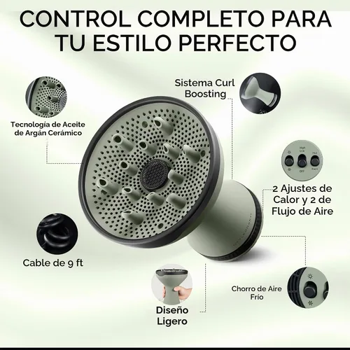Vista 3 de Stylecraft Sage - Secador de pelo difusor 2 en 1 para cabello rizado