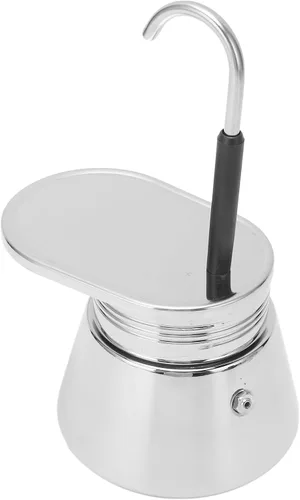 Vista 9 de Cafetera portátil de acero inoxidable para estufa de un solo canal, cafetera de café clásico para acampar en casa
