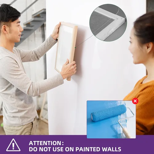 Vista 3 de Cinta adhesiva de doble cara resistente, extra grande, cinta de montaje nano resistente y transparente, tiras de montaje multiusos para colgar