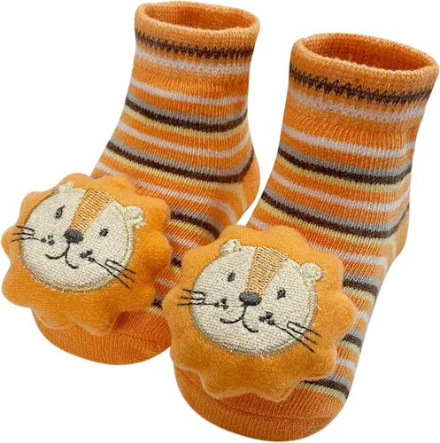 Vista 5 de PUPPET Calcetines de traqueteo para bebé, botines de algodón, juego de regalo (3 unidades) para 0-6 meses