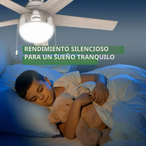 Vista 5 de Hunter Anslee, Ventilador de techo, para interiores, con luz LED, 46 Acabado cepillo níquel (Brushed Nickel Finish)