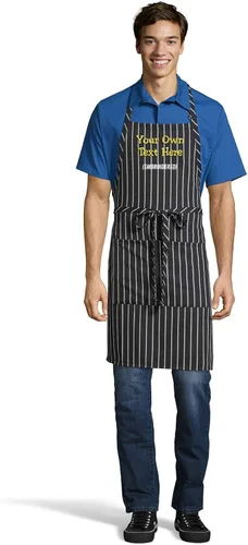 Vista 11 de Delantal personalizado con texto en inglés "Add a name", diseño bordado, unisex, extra largos, delantales para adultos, 23 pulgadas de ancho x 34