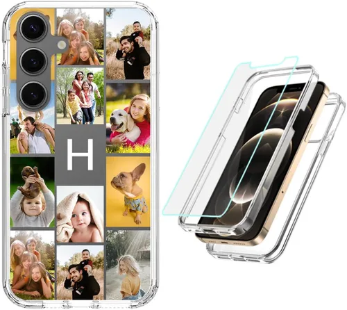 Vista 10 de Funda resistente personalizada para Samsung Galaxy S20 FE [protector de pantalla de vidrio templado] [carcasa de silicona suave] [parachoques de PC]