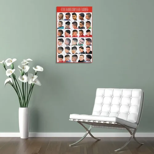 Vista 5 de Póster de guía de peinado infantil de peluquería para niños, impresiones artísticas para decoración de pared, decoración de habitación, decoración