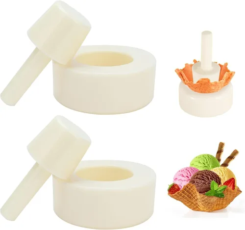 Vista 6 de Pizzelle Roller, 4 moldes de cono de helado de 9.3 pulgadas, rodillo de huevo, moldes de plástico para cuernos de crema