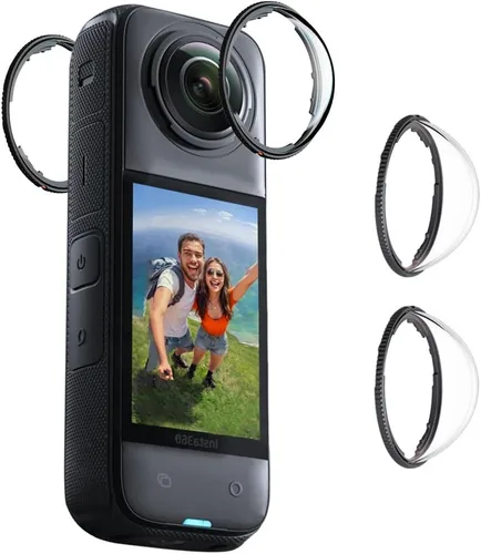 Vista 8 de Protector de lente para Insta360 X2, protector de lente extraíble de policarbonato para accesorios Insta 360 X2 (2 juegos - 4 piezas)