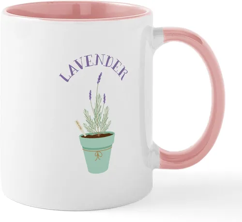 Vista 7 de CafePress Tazas de flores de lavanda 11 oz (11.0 fl oz) Taza de café de cerámica Blanco