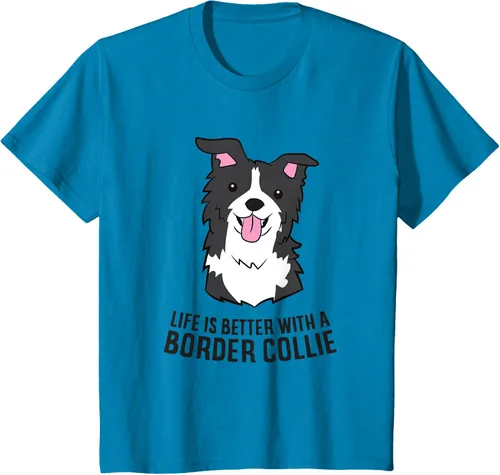 Vista 41 de Camiseta Border Collie Owner Life Is Better With a Border Collie Dog, Blanco, S