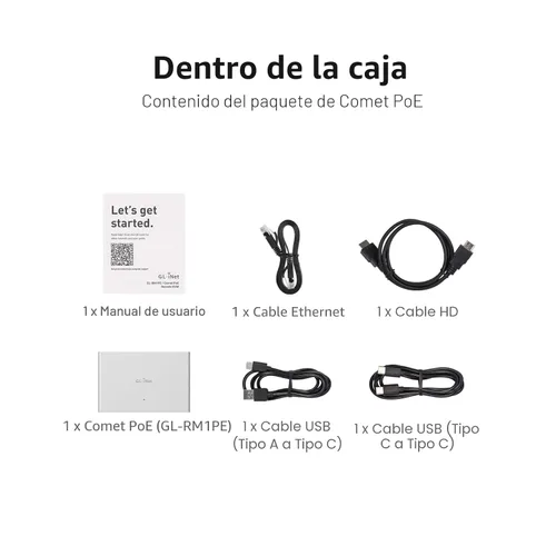 Vista 7 de GL.iNet Comet PoE (GL-RM1PE) Control Remoto KVM a Través de Internet - Opción de Doble Alimentación PoE/Type - C 4K@30Hz, 32GB EMMC, Soporte