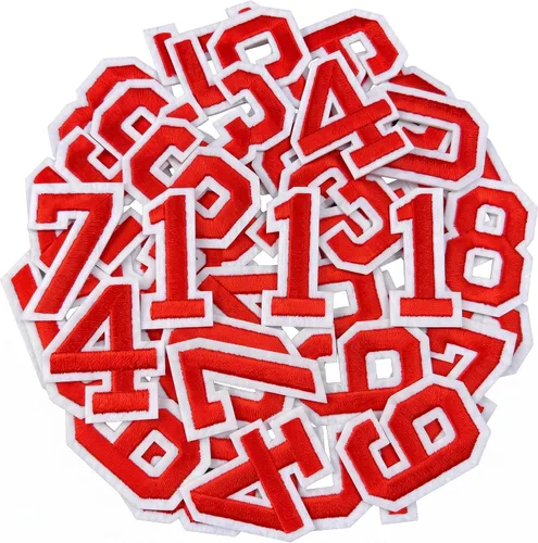 Vista 6 de Jongdari 30 piezas de números para planchar para ropa, pequeños parches de números bordados con adhesivo planchado, 3 juegos de 0-9 apliques