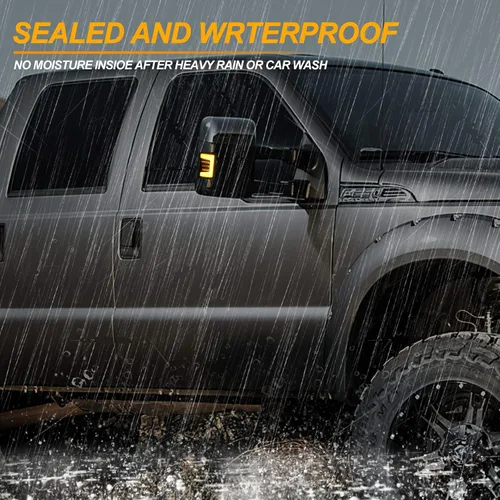 Vista 6 de Switchback - Marcador de espejo lateral, señal de giro y luz de marcha de repuesto para 2008-2016 F250 F350 F450 F550 Super Duty DRL accesorios