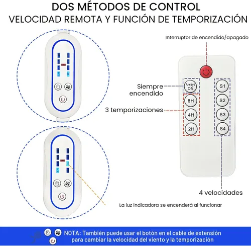 Vista 3 de Ventilador de techo silencioso con USB y control remoto de temporización de 4 velocidades, ventilador pequeño y silencioso de CC enchufable