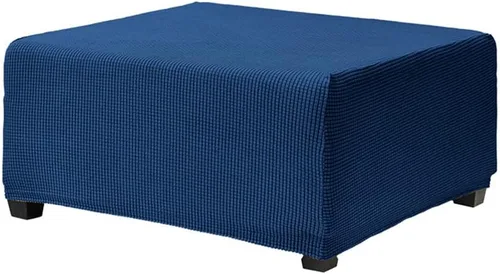 Vista 12 de Fundas otomanas elásticas de jacquard suave, fundas otomanas rectangulares de almacenamiento para reposapiés, protector de muebles de sala de estar
