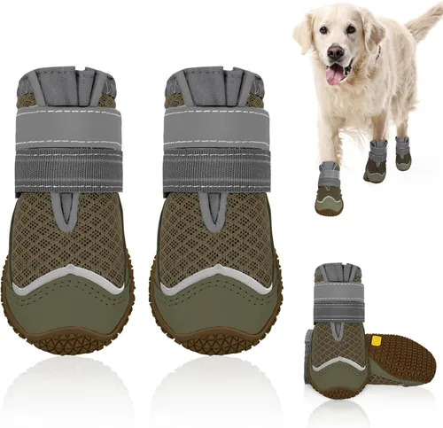 Vista 25 de SlowTon Zapatos para Perros para Perros Grandes, Pequeños y Medianos - Botas Transpirables para Perros para Pavimento Caliente de Verano, Protector