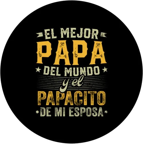Vista 3 de Camisa de hombre para el día del padre El Mejor Papa del Mundo PopSockets intercambiables PopGrip