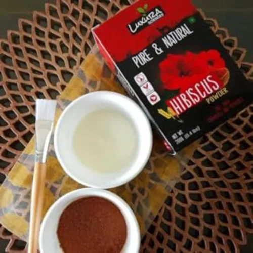 Vista 4 de Luxura Sciences Hibisco en polvo para el crecimiento del cabello Cuidado del cabello 100% puro a base de hierbas Controla la caída del cabello