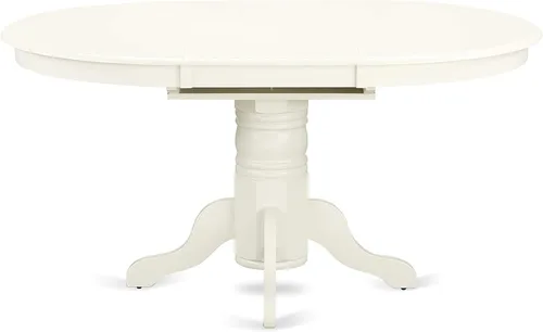 Vista 5 de East West Furniture AVKE5-LWH-W - Juego de muebles de comedor de 5 piezas, incluye una mesa de cocina ovalada con hojas de mariposa y 4 sillas