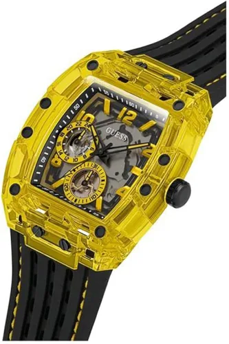 Vista 3 de GUESS US Yellow Exposed Dial Multifunction Watch