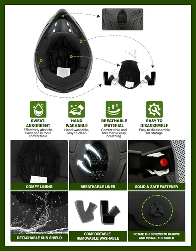Vista 71 de SLMOTO - Casco DOT para niños y jóvenes, casco de motocross para todoterreno y calle, casco de motocicleta, casco de bicicleta de tierra, motocross