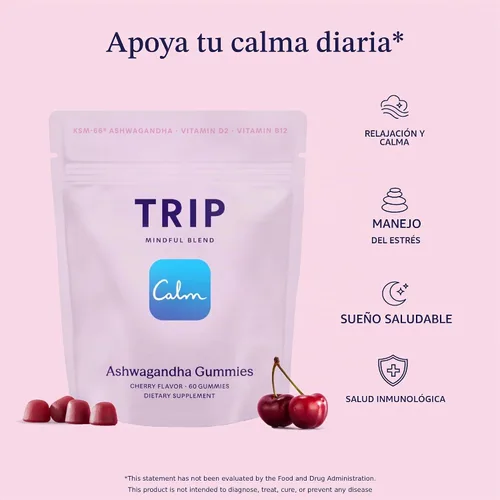 Vista 3 de TRIP Gomitas Ashwagandha KSM-66 de 300 mg para adultos, suplemento