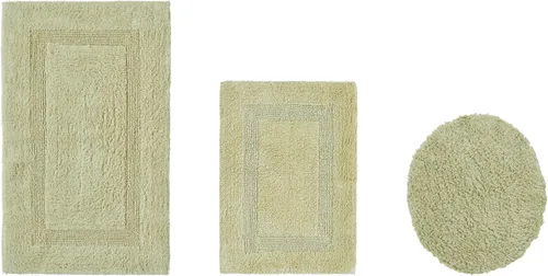 Vista 299 de Better Trends - Juego de 2 alfombras de baño 100% algodón, extra suaves, con borlas, de 17" x 24", alfombra de baño superabsorbente y reversible