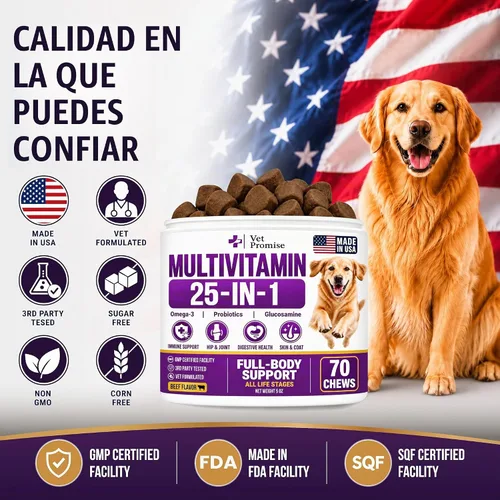 Vista 4 de Vitaminas y suplementos para perros 25 en 1, masticables multivitamínicos
