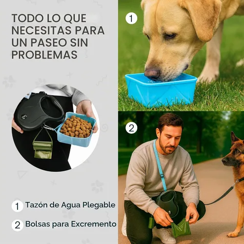 Vista 7 de Correa retráctil para perros pequeños de hasta 33 libras – 10 pies de largo manos libres plomo para perros – Correa reflectante resistente