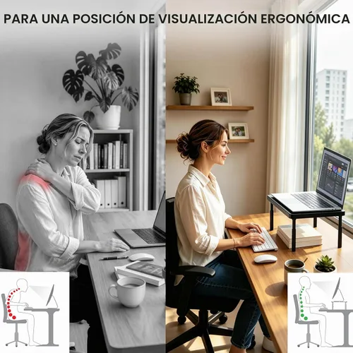 Vista 7 de WALI Soporte para monitor de computadora para escritorio, elevador Negro