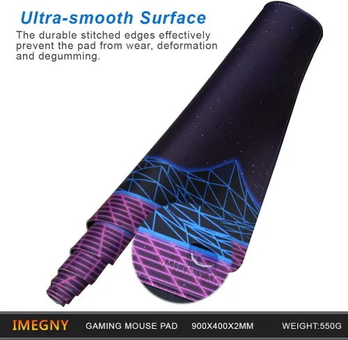 Vista 5 de Imegny - Mousepad para juegos, para teclado y mouse (alta calidad profesional)