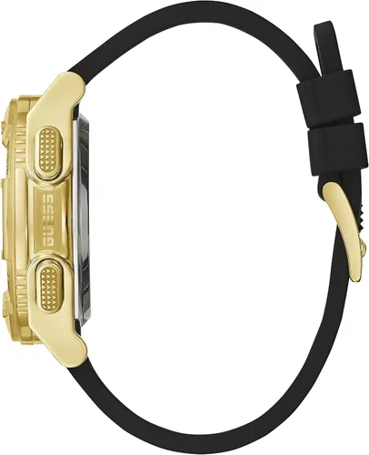 Vista 2 de GUESS Reloj digital de silicona de 1.772in, Oro