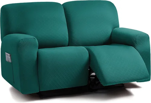 Vista 18 de ULTICOR Fundas para sofá reclinable de 8 piezas con diseño de jacquard cuadrado, fundas elásticas para sofá reclinable de 3 cojines, gruesas, suaves