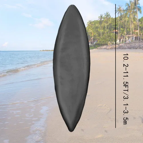 Vista 2 de Funda para kayak, resistente al agua, protección UV, para almacenamiento al aire libre, color negro (10.2-11.5FT/10.2-11.5 ft)