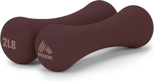 Vista 12 de RBX Pesas de mano de 4 libras (2 libras cada una), pesas de mano de neopreno para entrenamientos en casa, entrenamiento cardiovascular y de fuerza