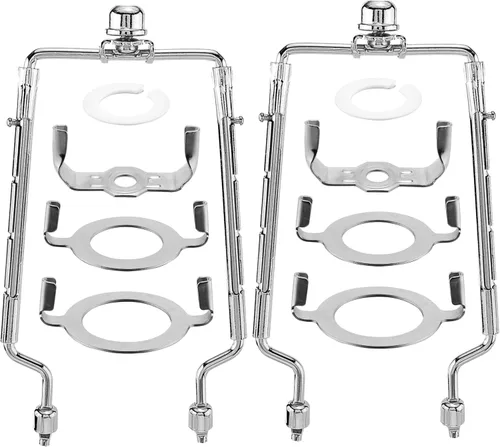 Vista 8 de juego de soporte de arpa de pantalla de lámpara de 7 8 9 10 pulgadas, arpas de lámpara ajustables y finales, se adapta tanto a la varilla de lámpara
