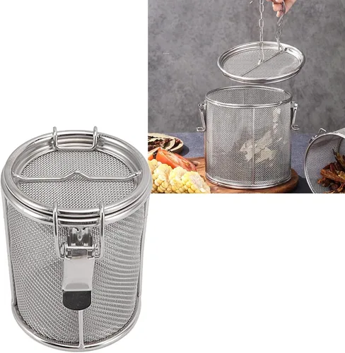 Vista 3 de Infusor de bolas de té de acero inoxidable 304, colador multifuncional para condimentos con gancho de cadena extendido, ideal para hacer té y cocinar