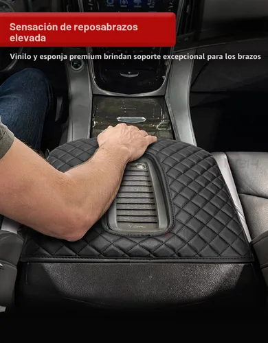 Vista 2 de KBH Funda para reposabrazos de consola central para Cadillac Escalade 2015-2020, borde de cuero de vinilo, protector de cojín de consola central