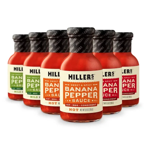 Vista 11 de Miller's Banana Pepper Habanero - Salsa picante picante de plátano y pimienta, el mejor uso para carnes a la parrilla, barbacoa y alitas de pollo